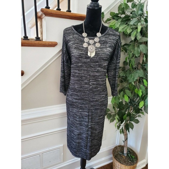 Kensie Women's Gray Polyester Round Neck Long Sleeve Knee Length Dress Size L - Picture 12 of 12